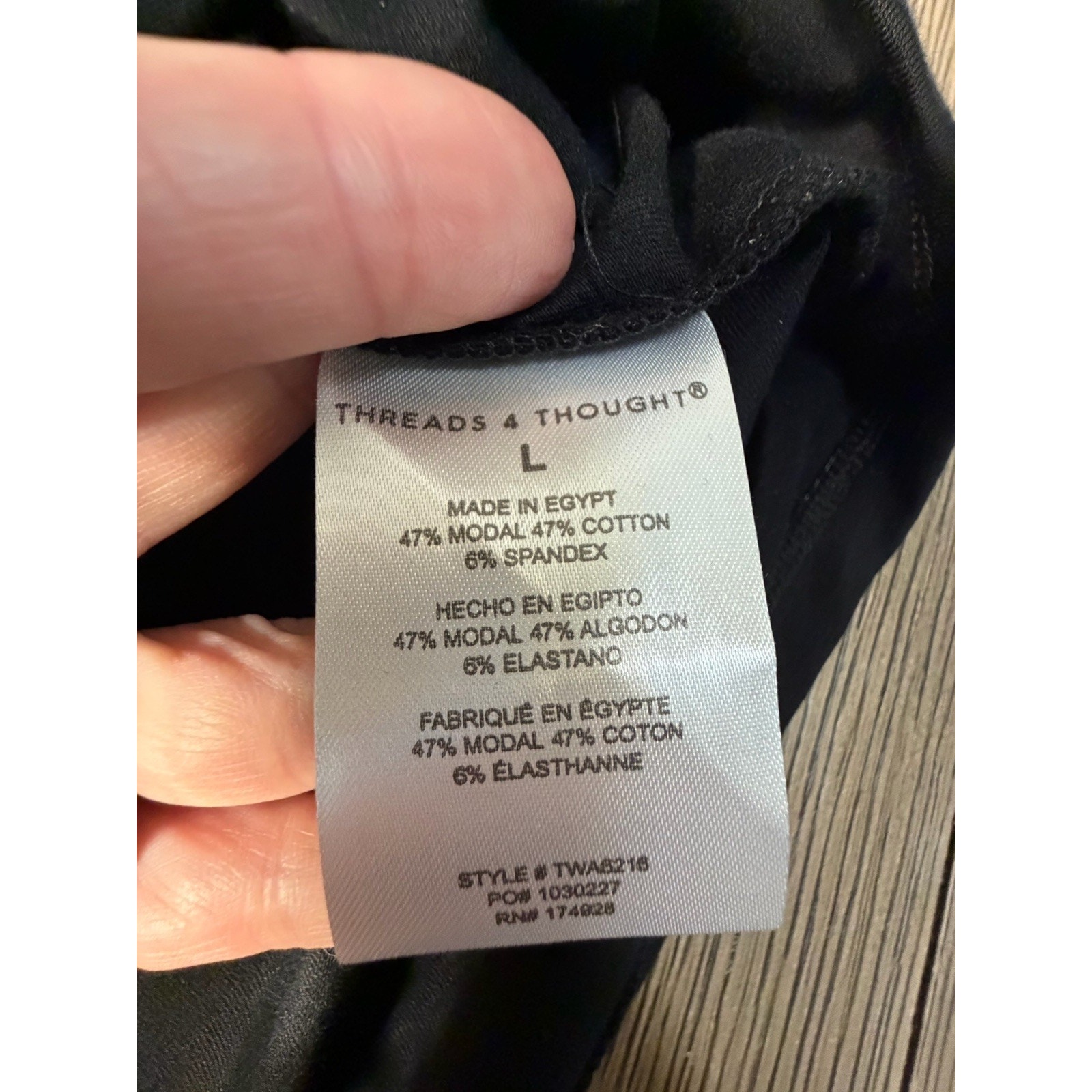 Threads 4 Thought Wrap Dress Size Large Black Casual Summer Dress — image 7 of 8